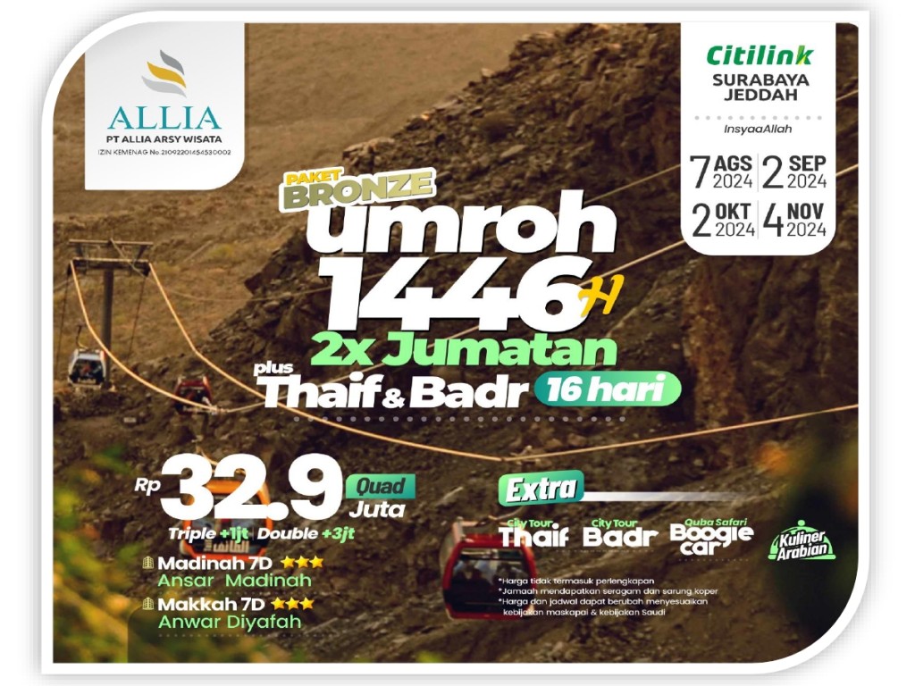 Umroh X Jumatan Plus Thaif Badr Hr By Citilink