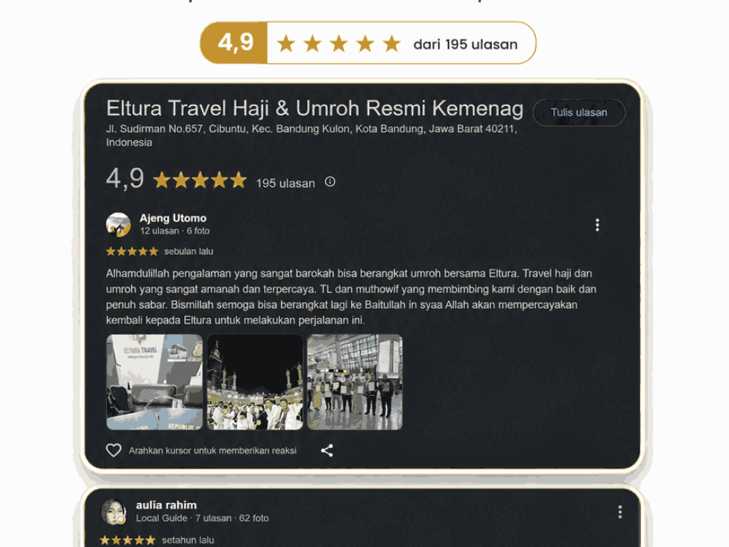 Foto Testimoni Jamaah sales page umroh