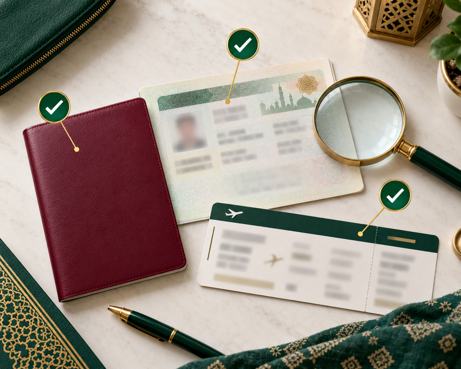 Mencocokkan data paspor visa Umroh dan tiket pesawat