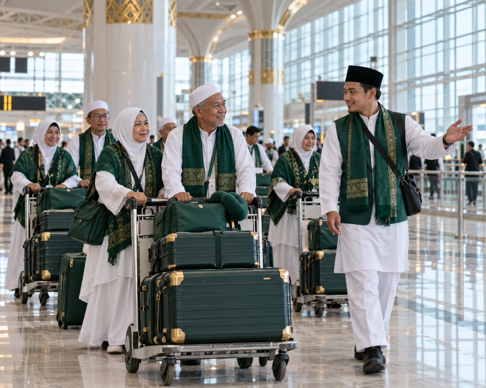 Jamaah Umroh tiba di Terminal 2F Bandara Soekarno-Hatta