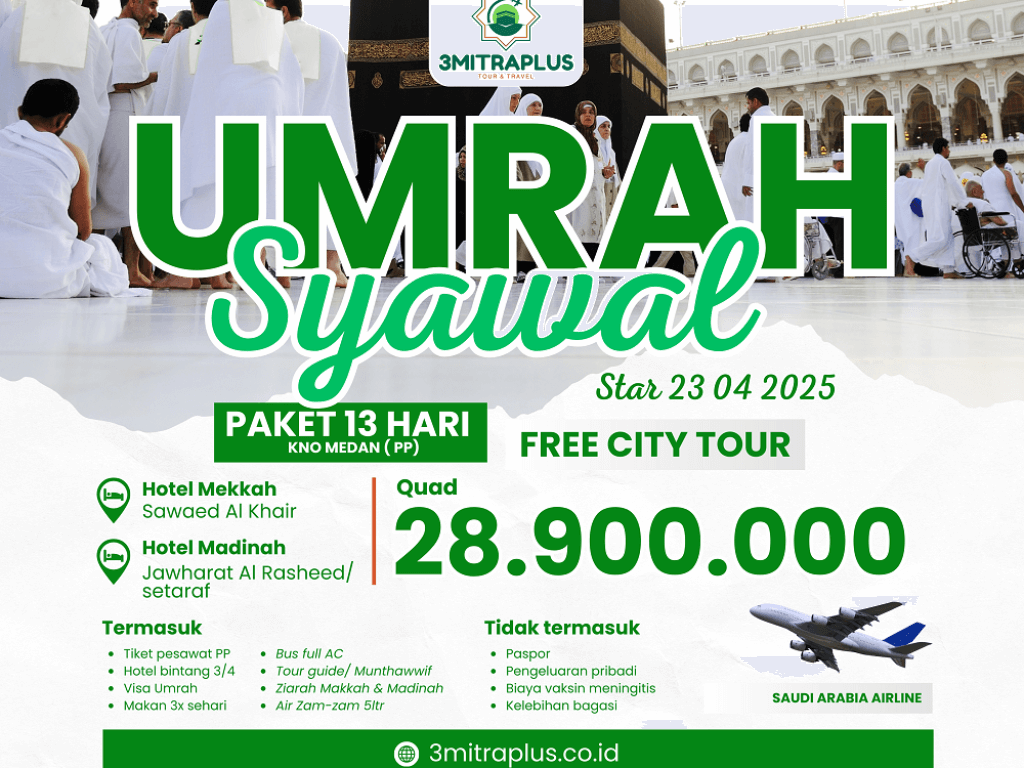 UMRAH SYAWAL (13H PP) KNO MEDAN 23042025