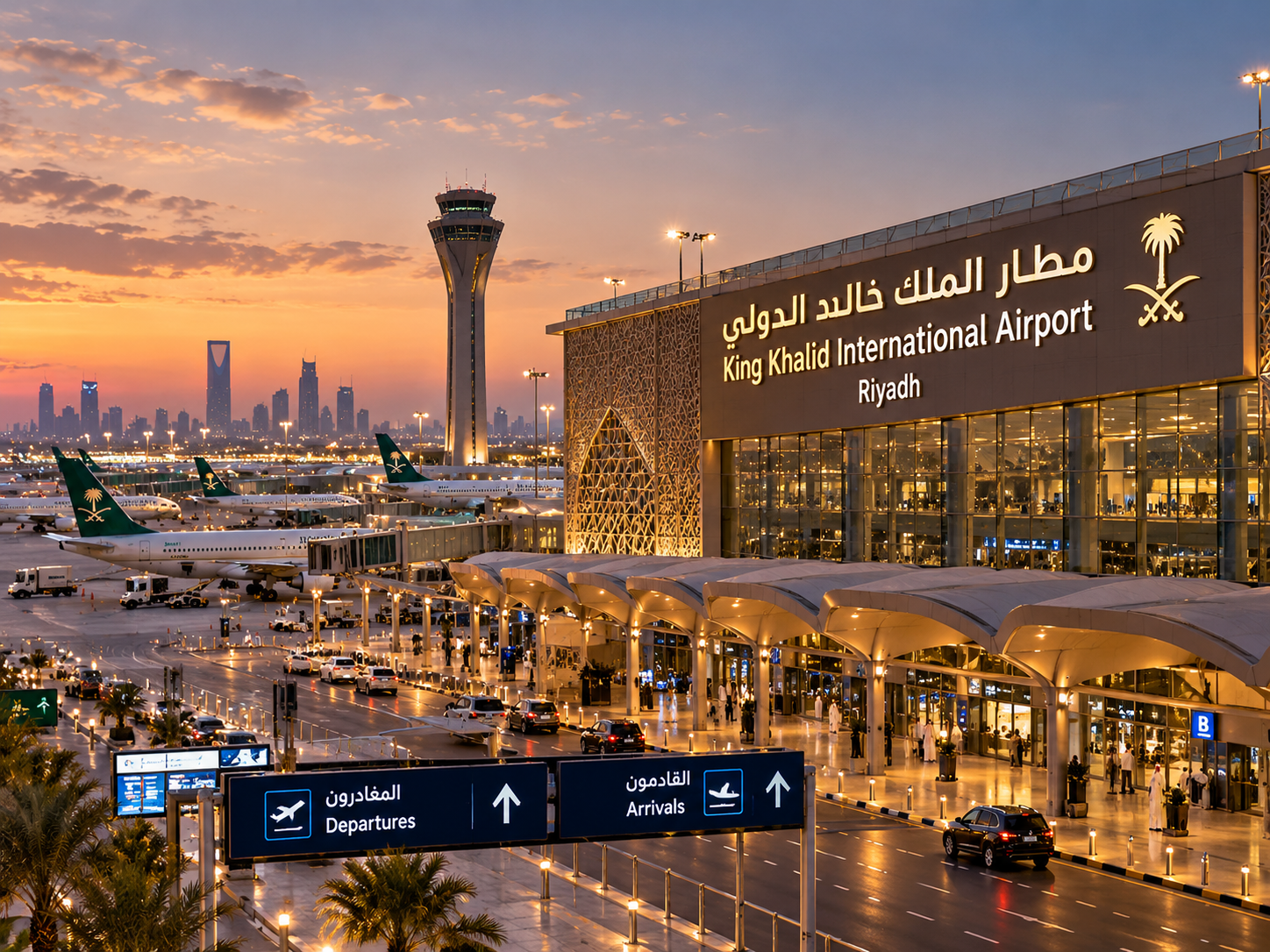 Bandara Internasional King Khalid Saat Senja.png