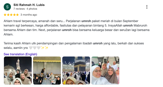 Screenshot Google Review Ahlam Travel 4