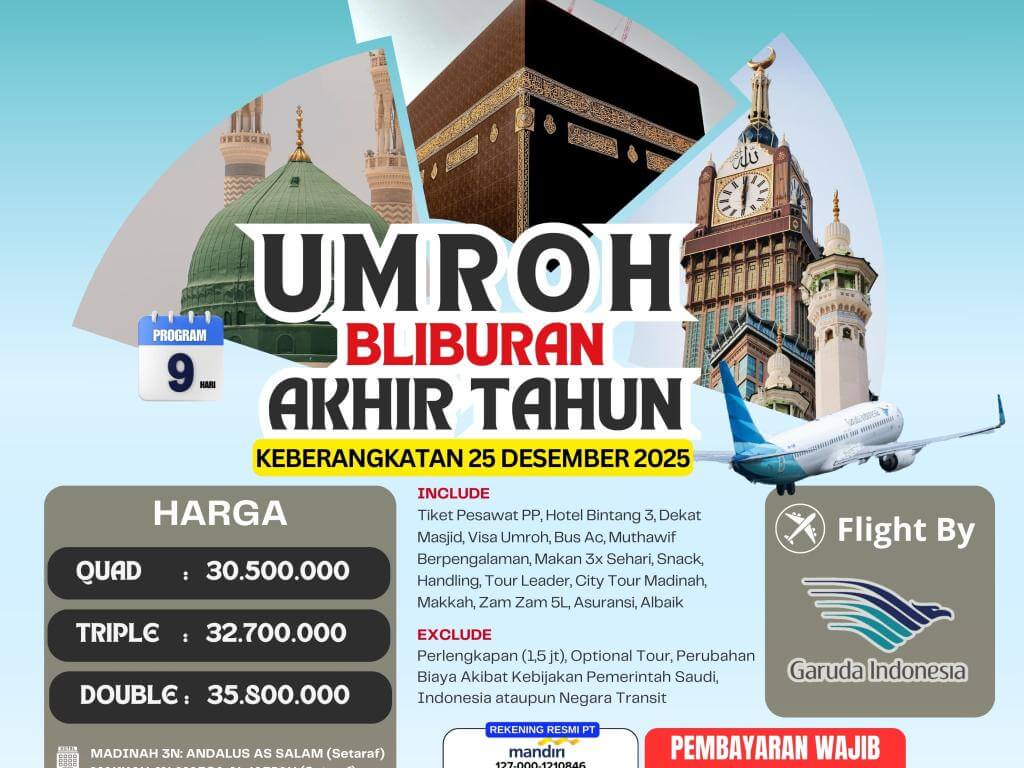 UMROH BLIBURAN AKHIR TAHUN 9 HARI