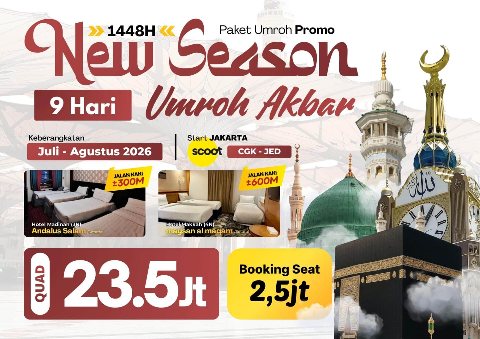umroh murah jogja 2026, laraiba tour jogja, paket umroh 23 juta, travel umroh terpercaya di yogyakarta, promo umroh new season 2026, biaya umroh 9 hari dari jogja, daftar umroh 2026 yogyakar