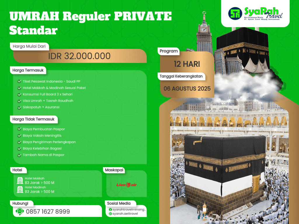 3. Umrah Reguler PRIVATE Standar 06082025