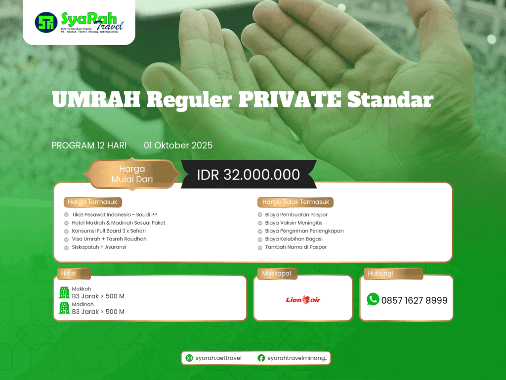 5. Umrah Reguler PRIVATE Standar 01102025