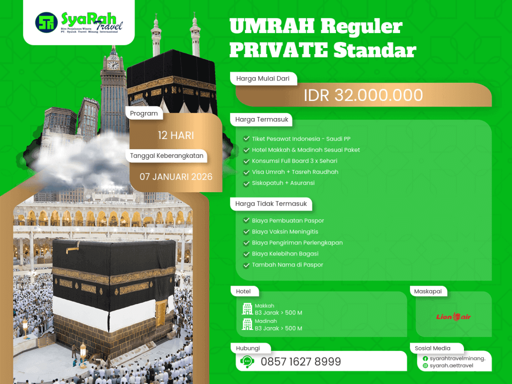 8. Umrah Reguler PRIVATE Standar 07012026