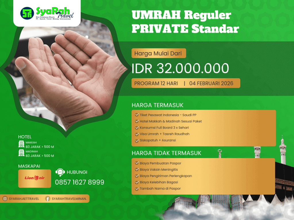9. Umrah Reguler PRIVATE Standar 04022026