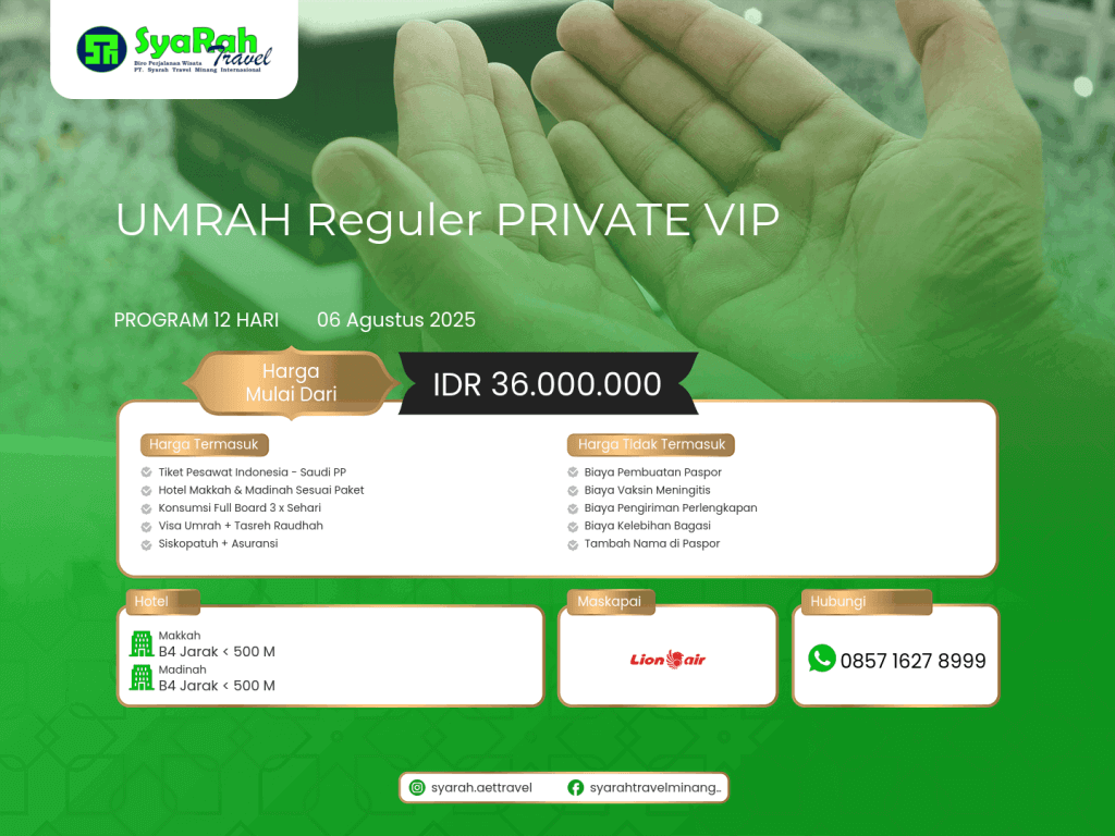 3. Umrah Reguler PRIVATE VIP 06082025
