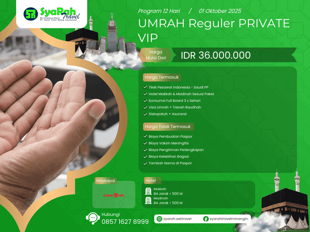 5. Umrah Reguler PRIVATE VIP 01102025