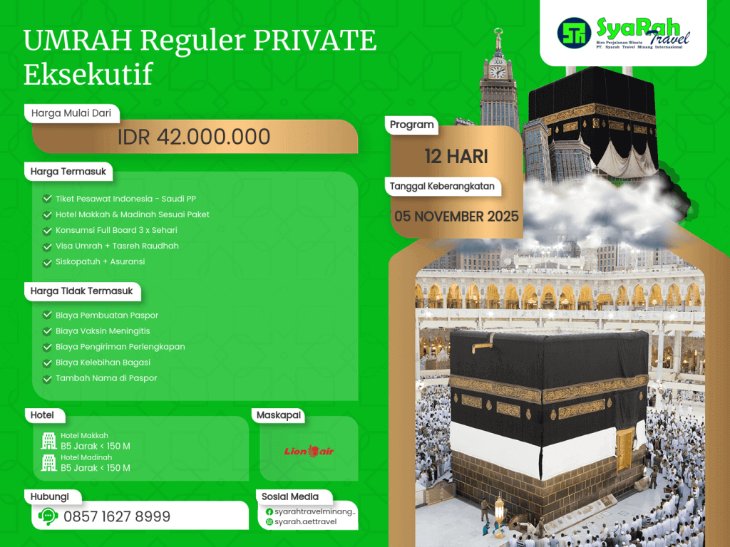 6. Umrah Reguler PRIVATE EKSEKUTIF 05112025