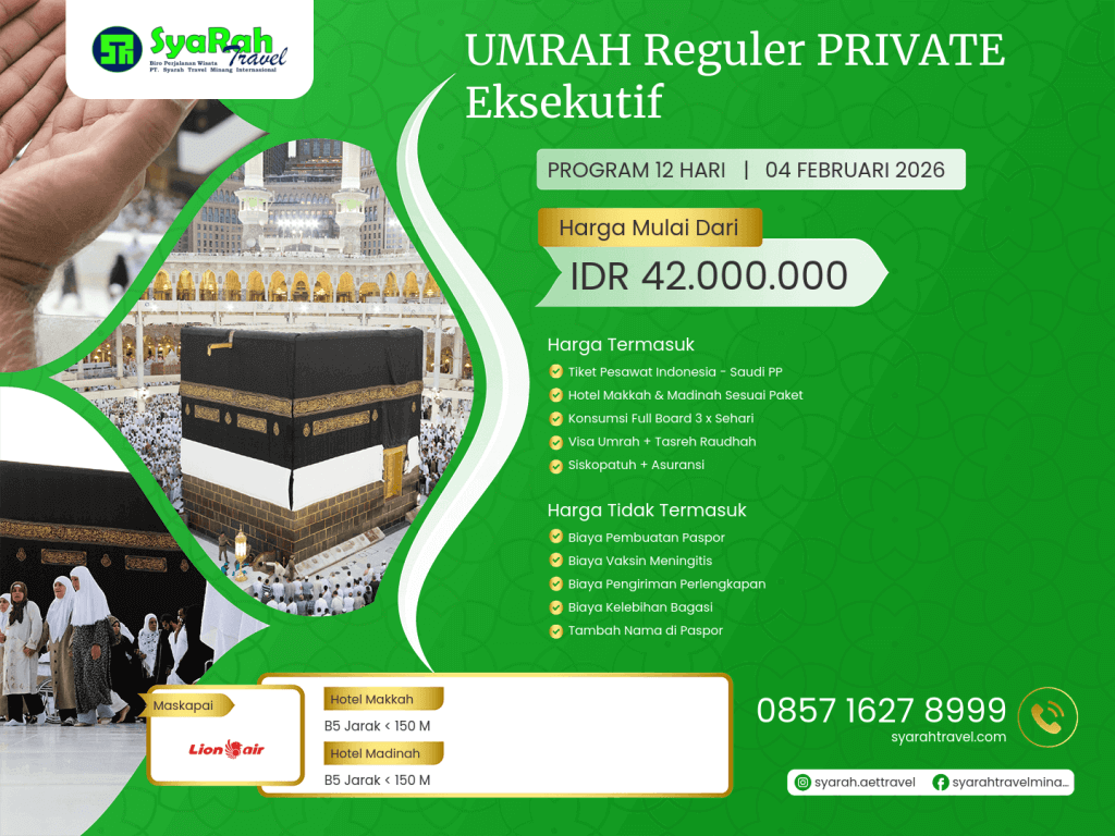 9. Umrah Reguler PRIVATE EKSEKUTIF 04022026