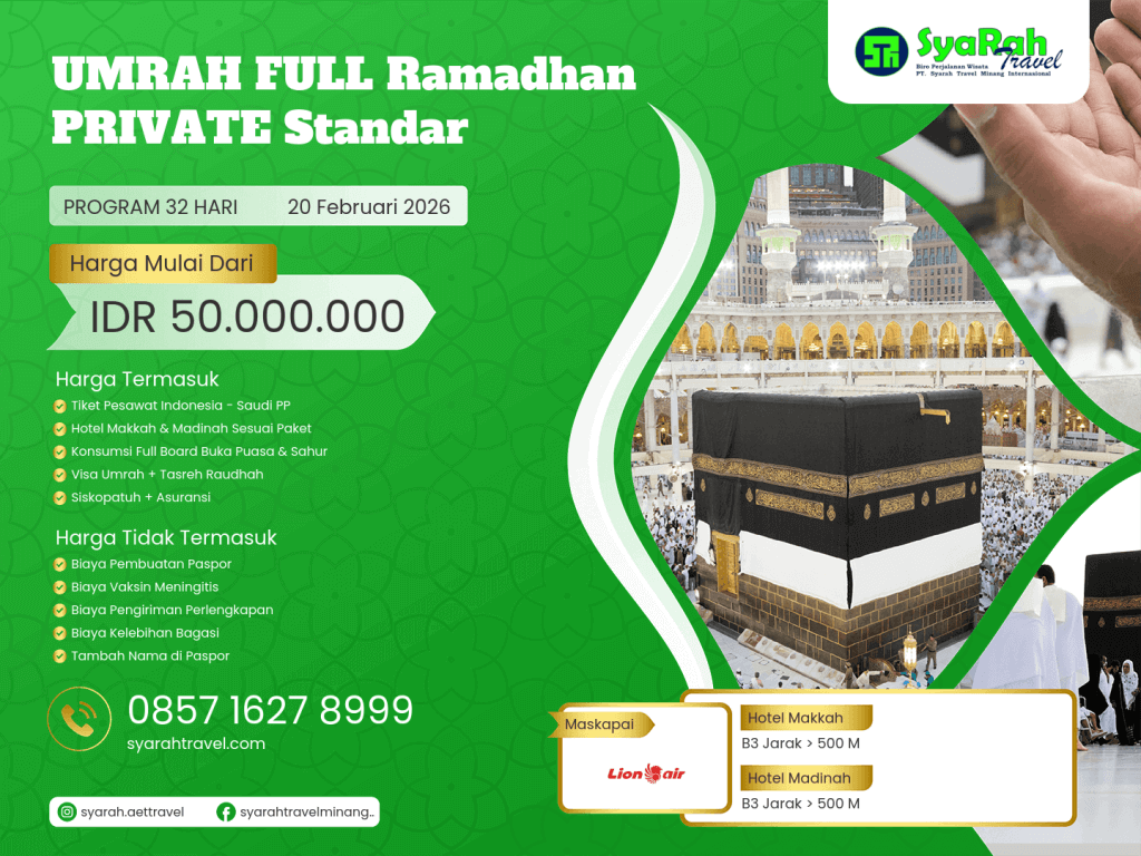1. Umrah FULL Ramadhan PRIVATE Standar 20022026