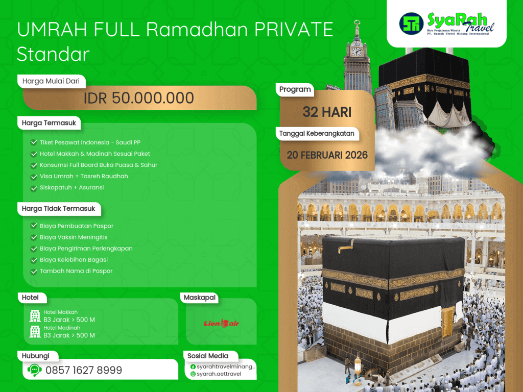 3. Umrah FULL Ramadhan PRIVATE Standar 20022026