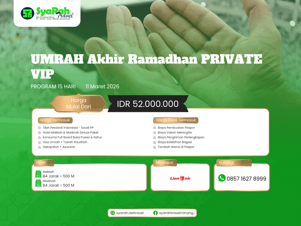 2. Umrah AKHIR Ramadhan PRIVATE VIP 11032026