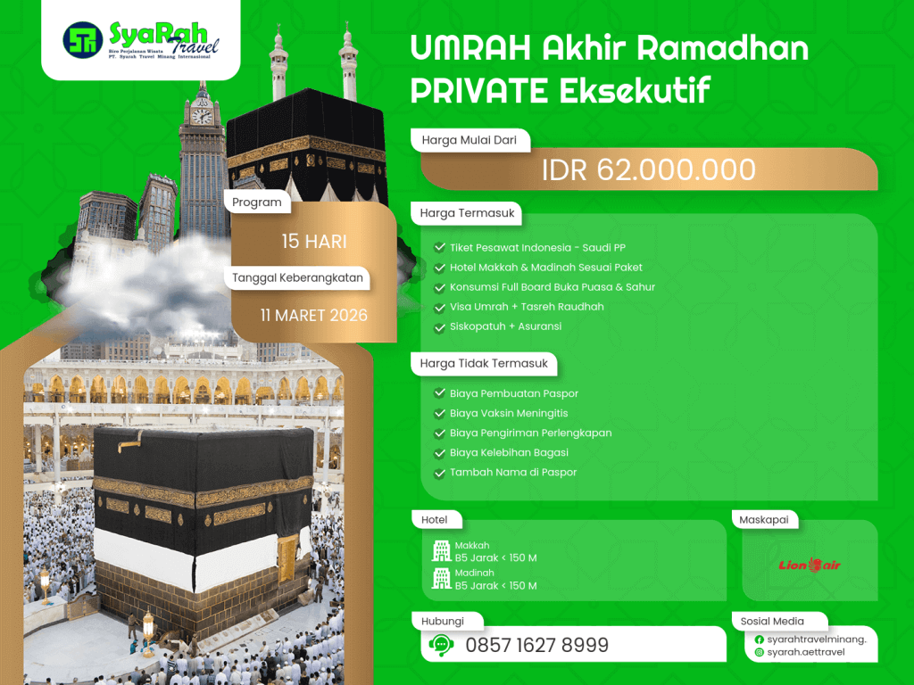 2. Umrah AKHIR Ramadhan PRIVATE EKSEKUTIF 11032026