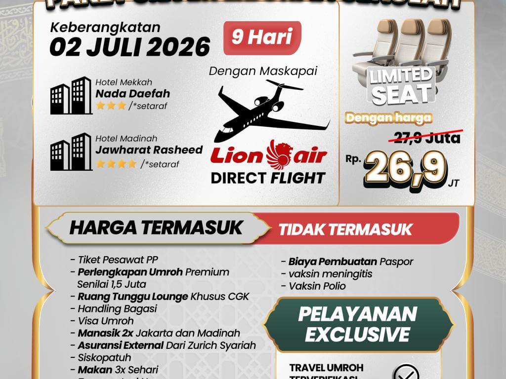 Paket Umroh Silver 9 Hari Juli